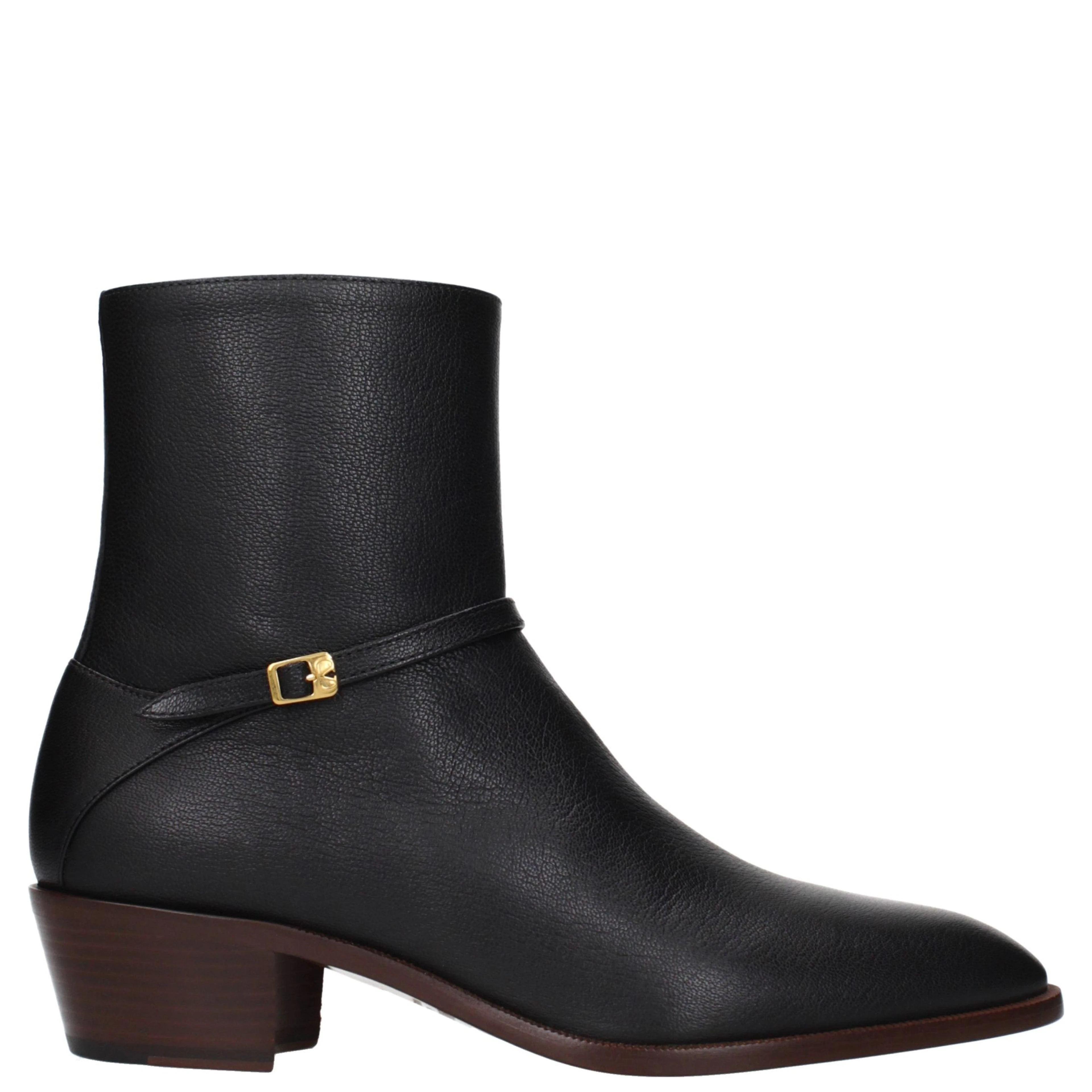 Black Leather Ankle Boots