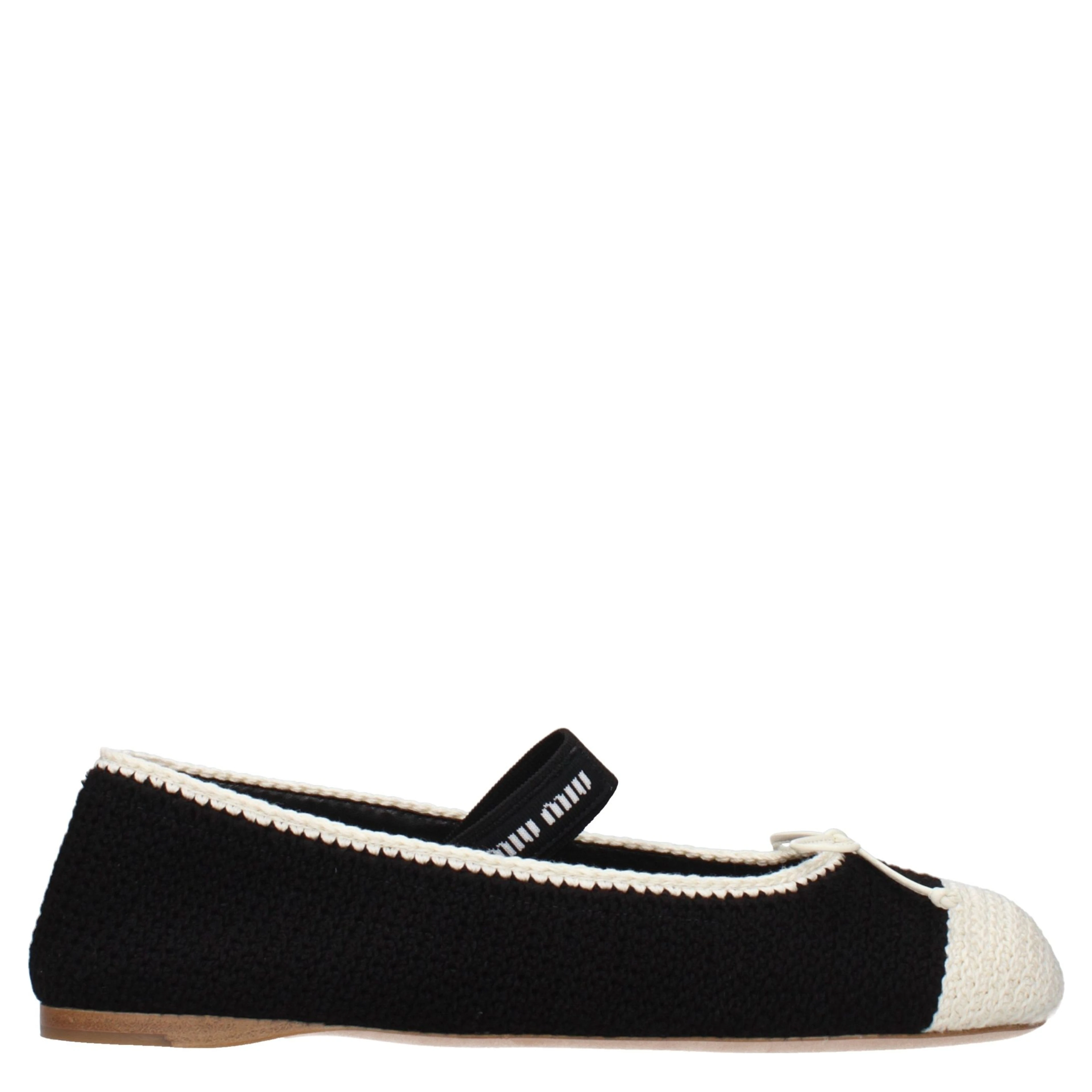 Black Fabric Ballet Flats