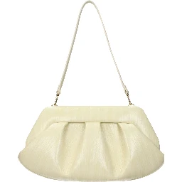 Beige Leather Clutch Bag