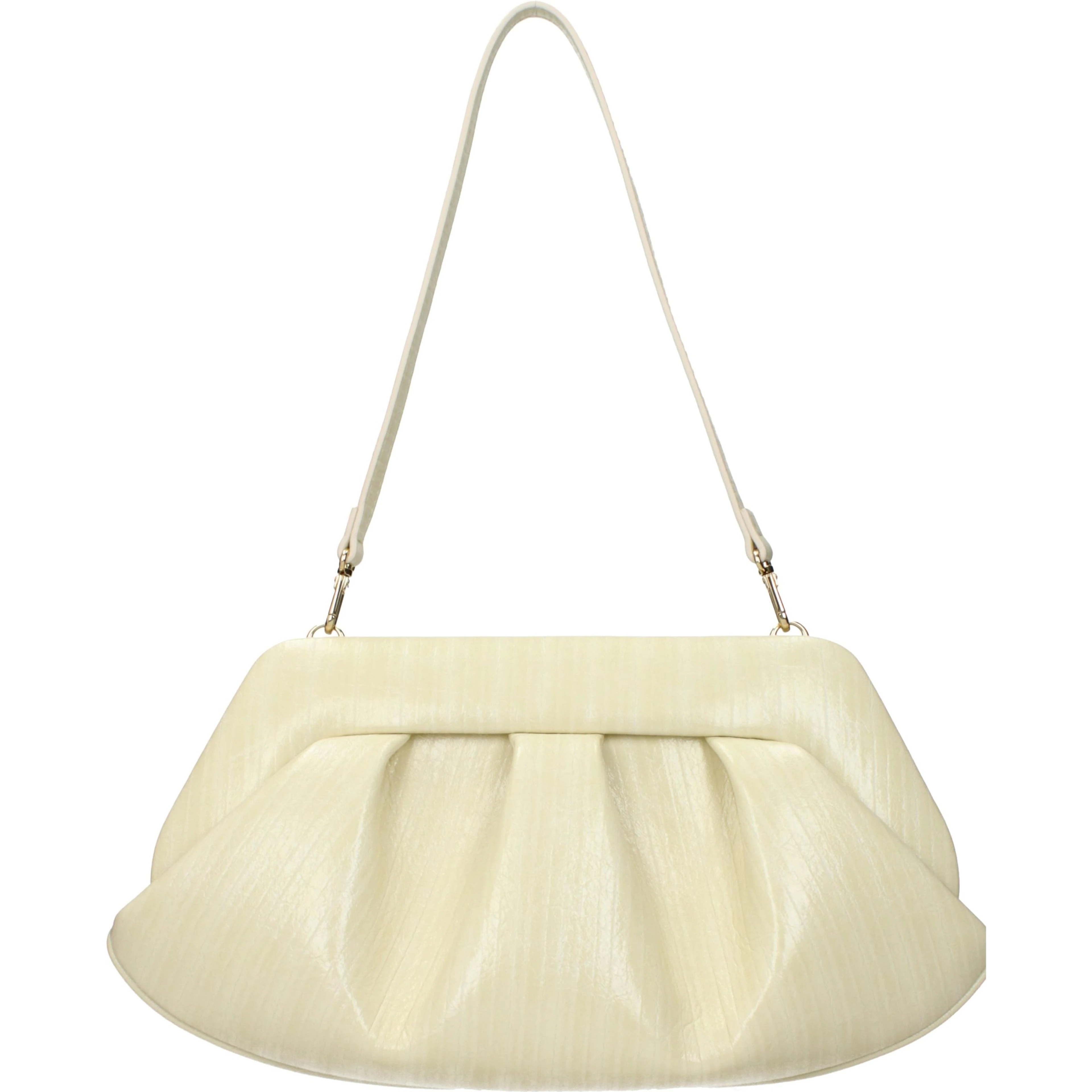 Beige Leather Clutch Bag
