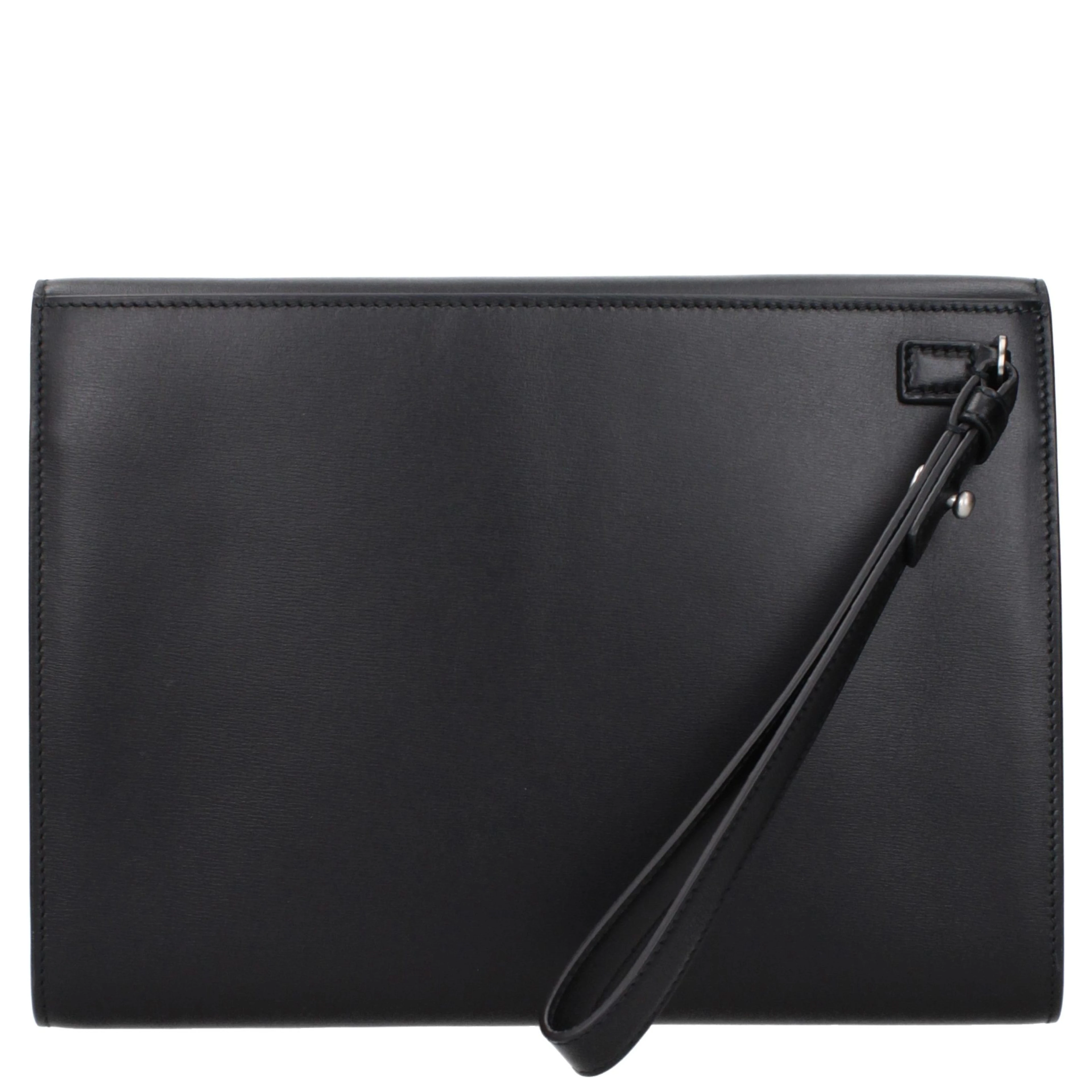 Black Leather Clutch Bag