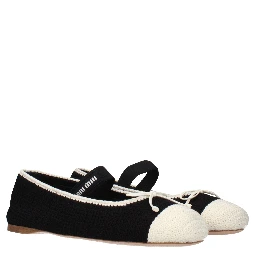 Black Fabric Ballet Flats