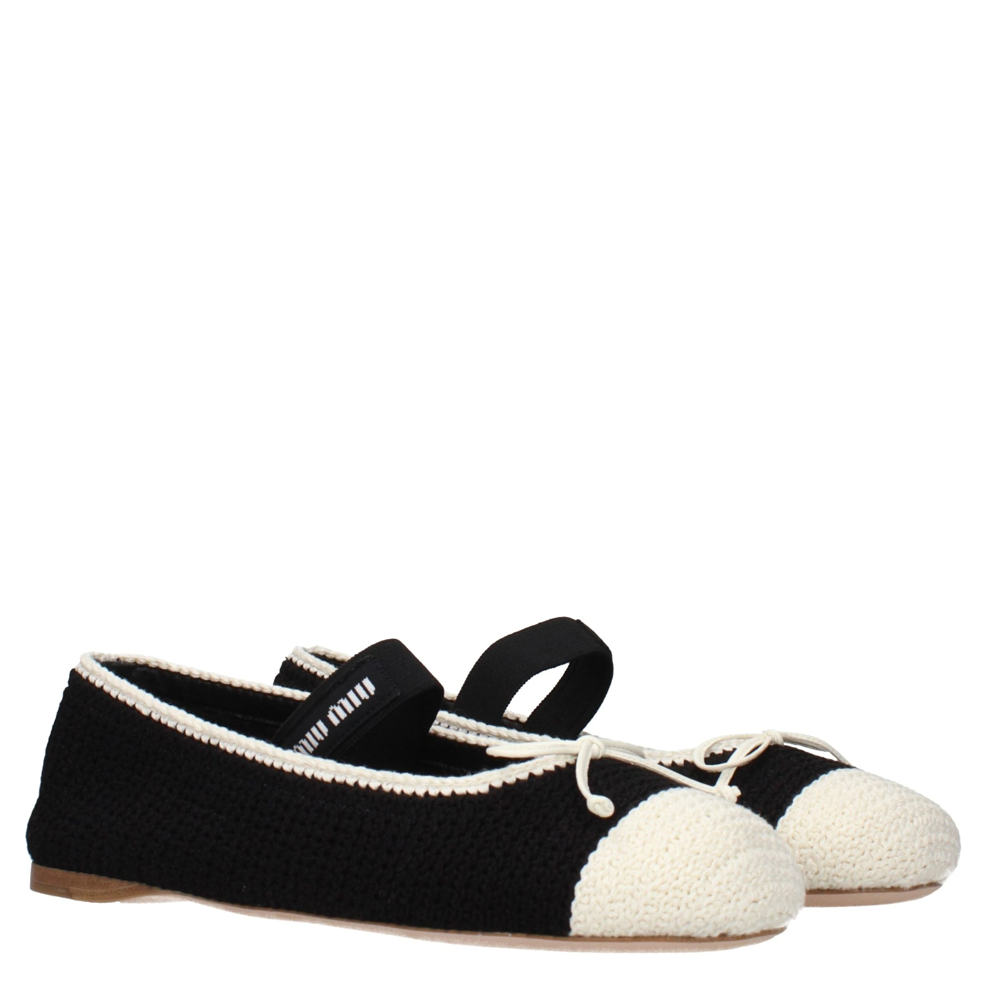 Black Fabric Ballet Flats