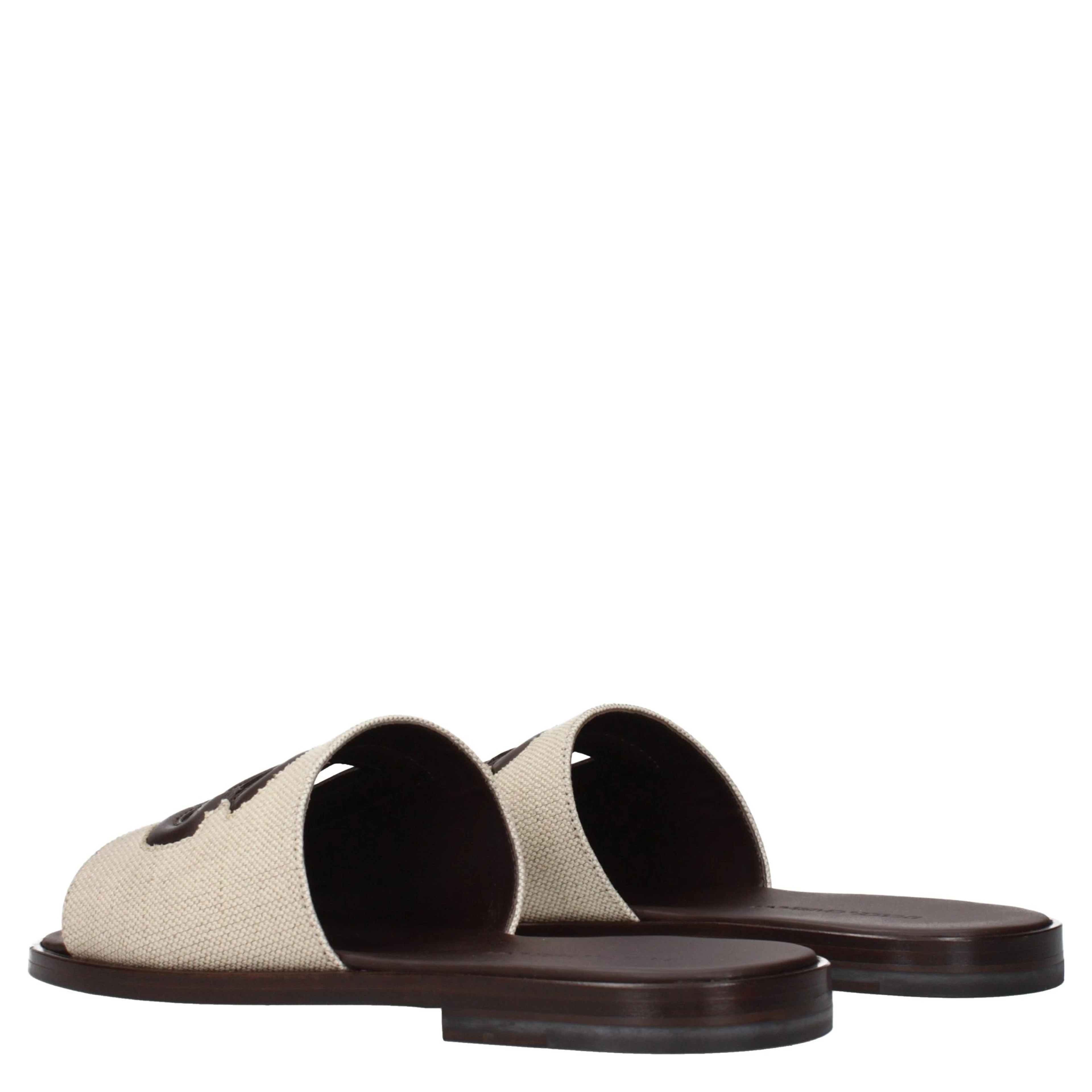 Beige Fabric Slippers