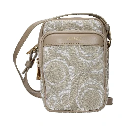 Beige Fabric Crossbody Bag