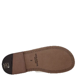 Beige Fabric Slippers