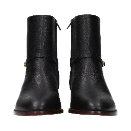 Black Leather Ankle Boots