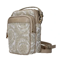 Beige Fabric Crossbody Bag
