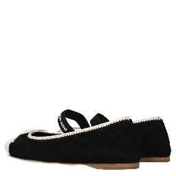 Black Fabric Ballet Flats