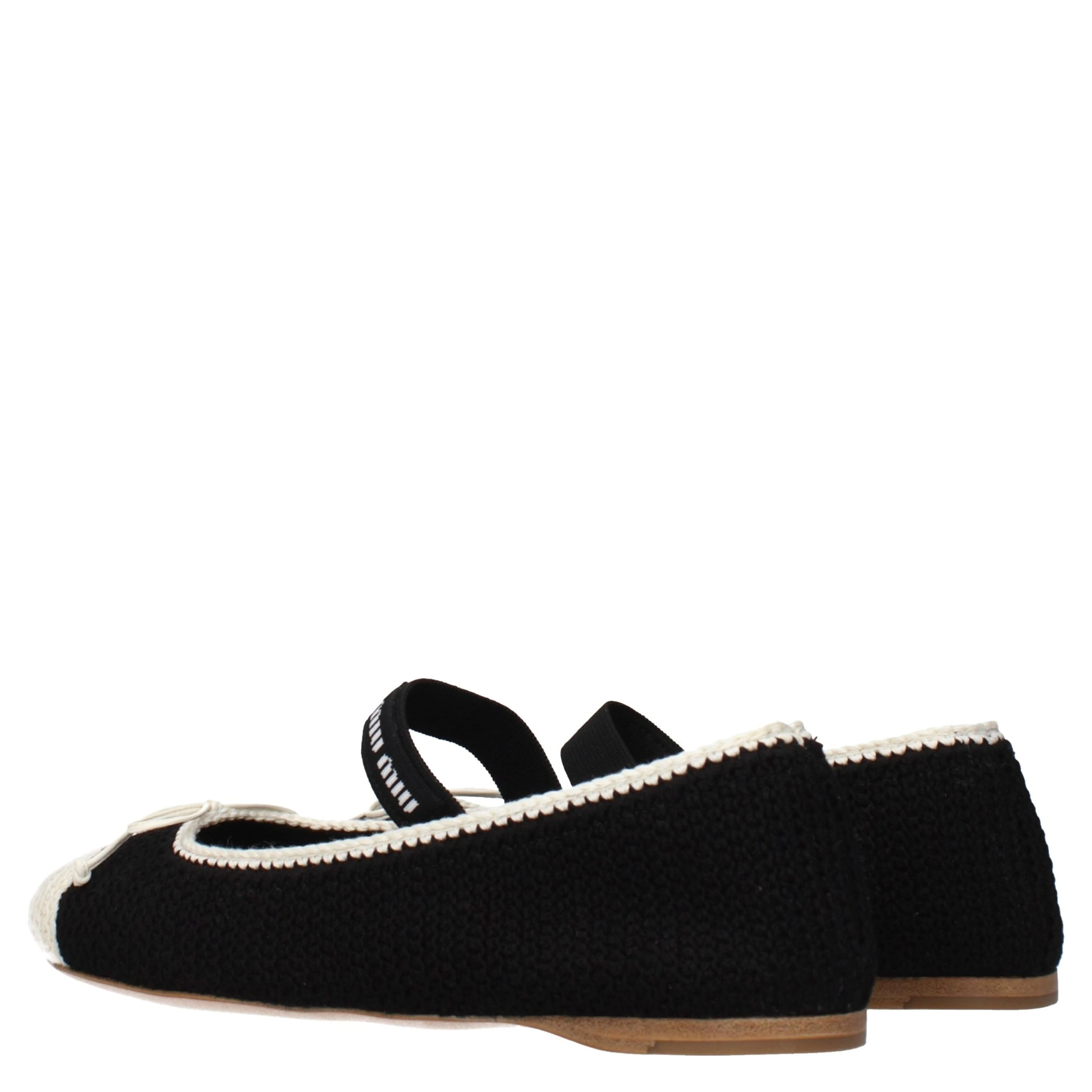 Black Fabric Ballet Flats