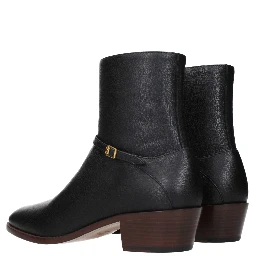 Black Leather Ankle Boots