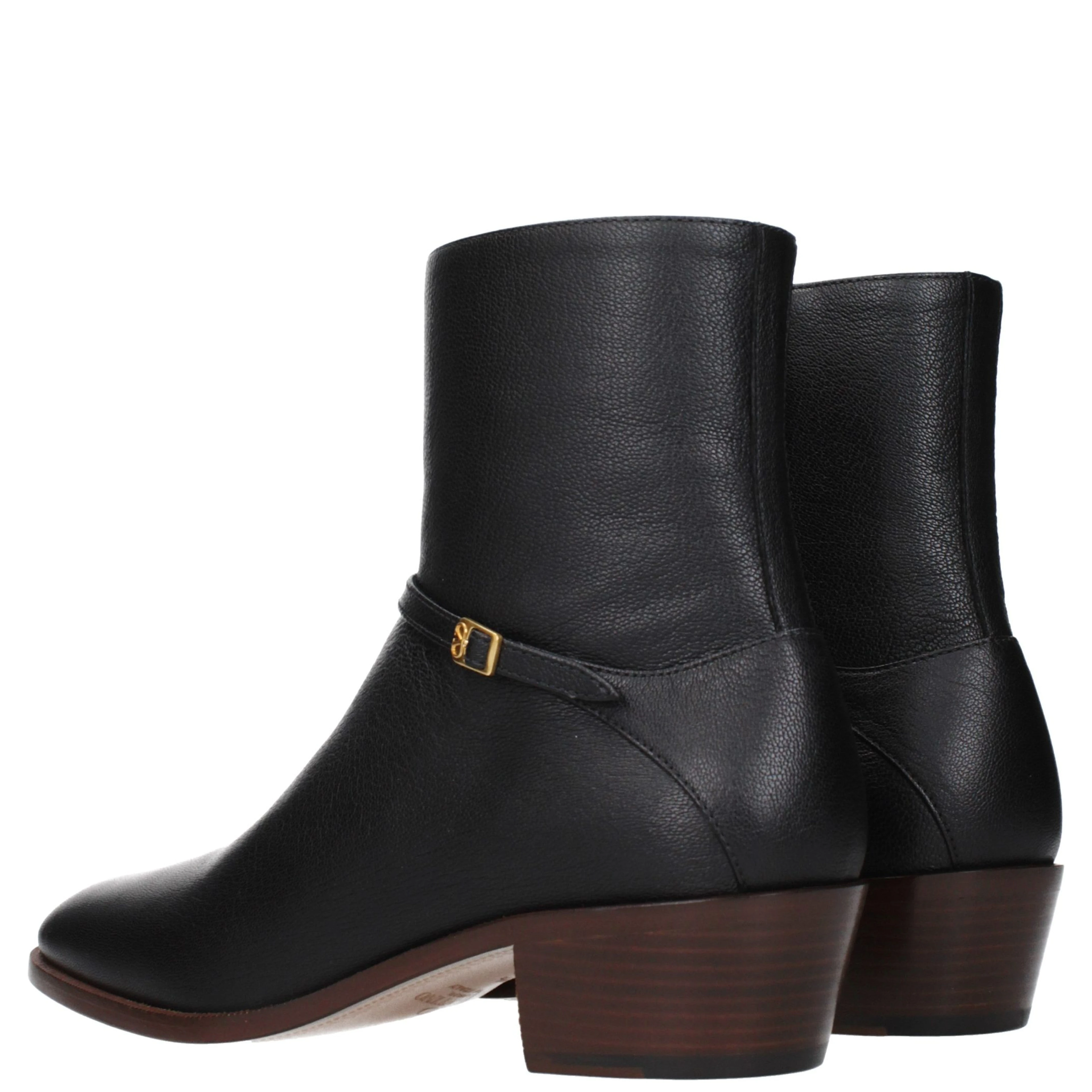 Black Leather Ankle Boots