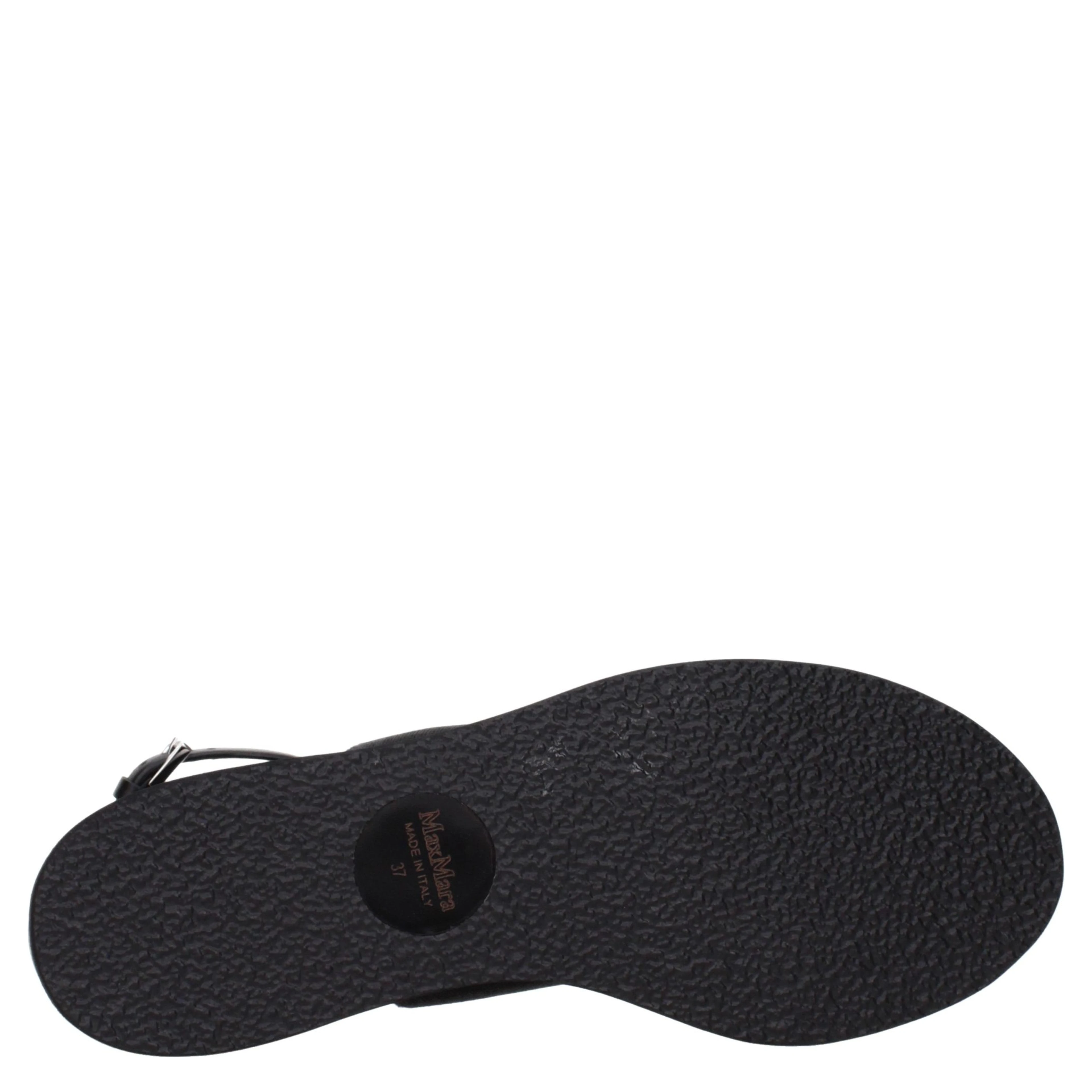 Black Fabric Flat Sandals