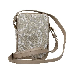 Beige Fabric Crossbody Bag