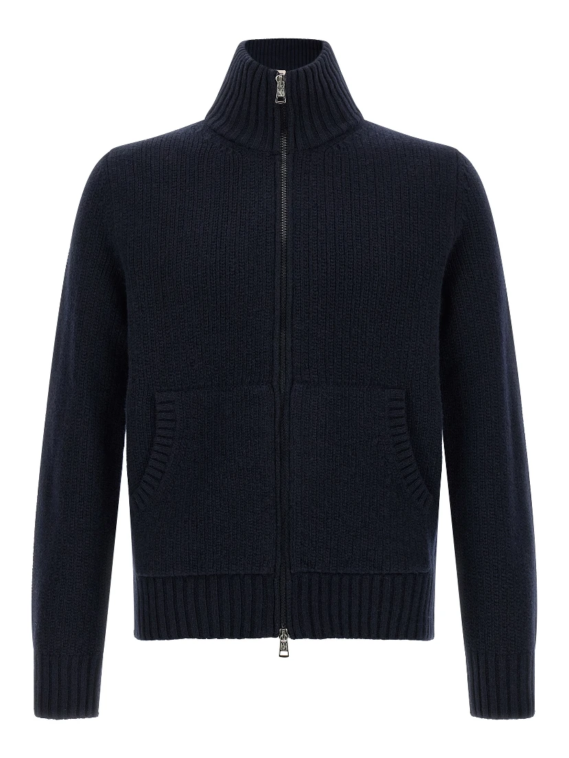 Blue Virgin Wool Cardigan