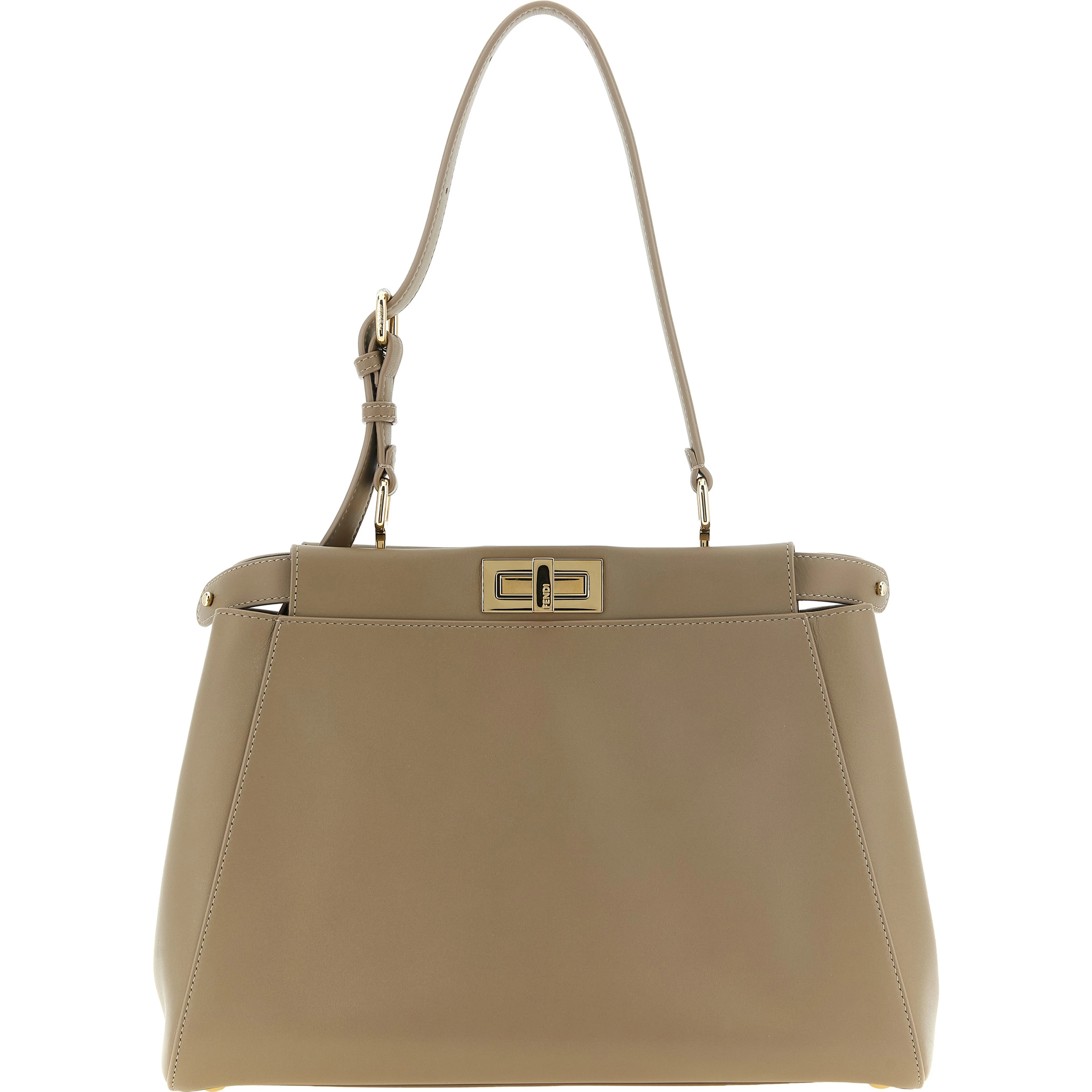 Gray Calfskin Shoulder Bag