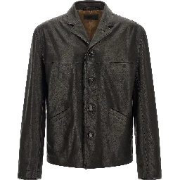 Black Calfskin Leather Jacket