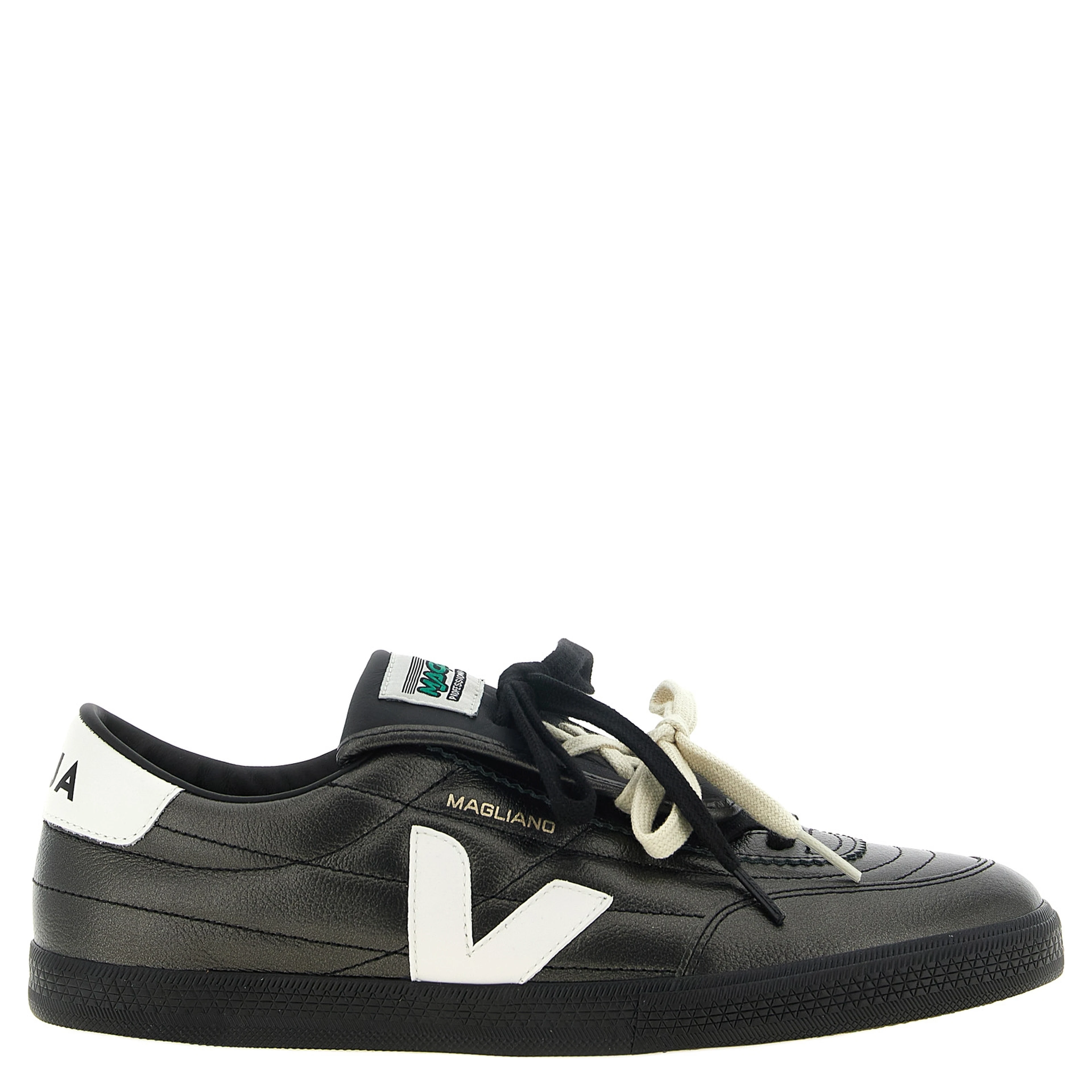 Black Calfskin Low Top Sneakers