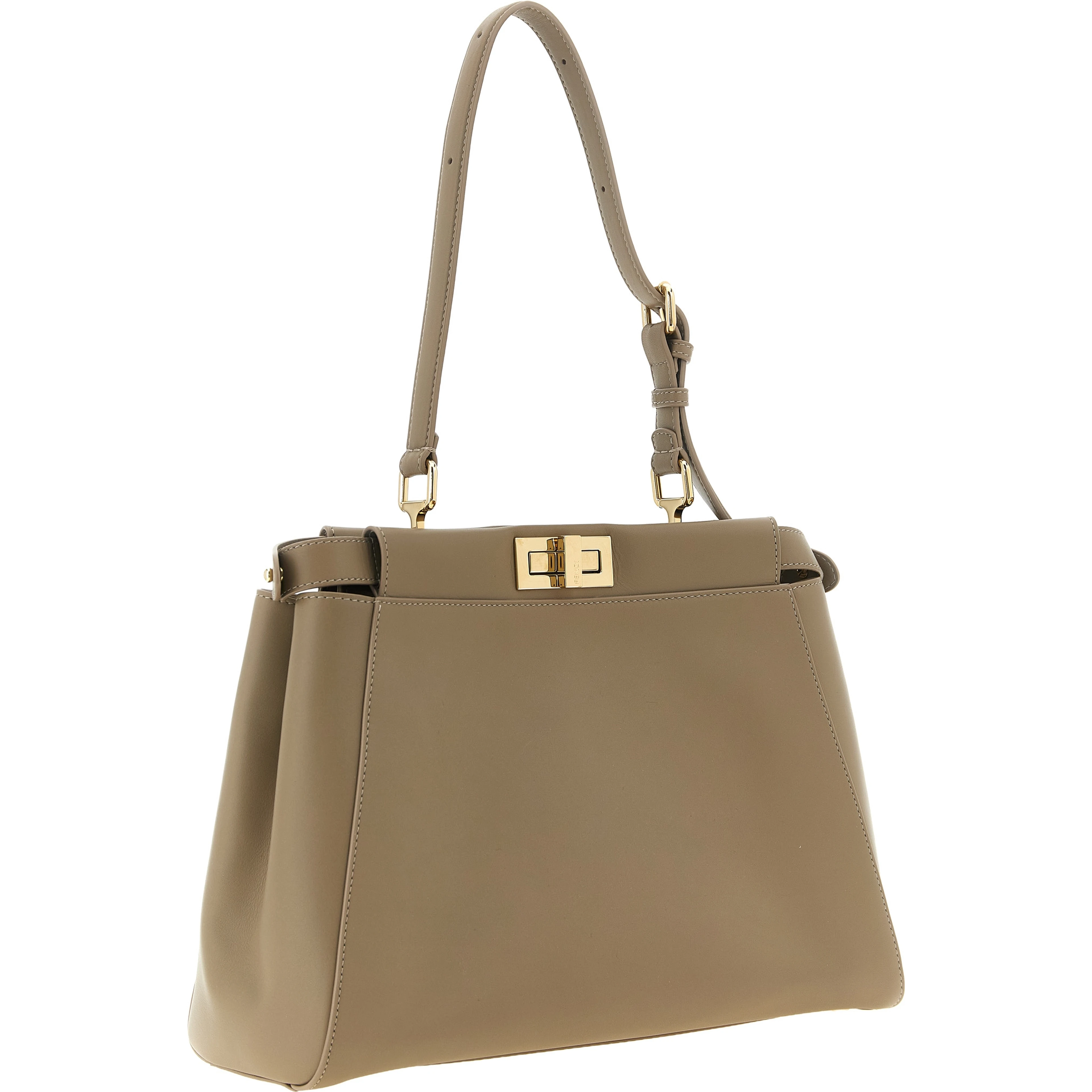 Gray Calfskin Shoulder Bag