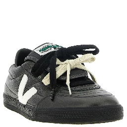 Black Calfskin Low Top Sneakers