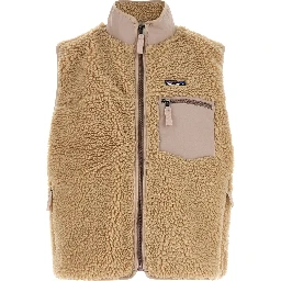 Beige Polyester Sleeveless Jacket