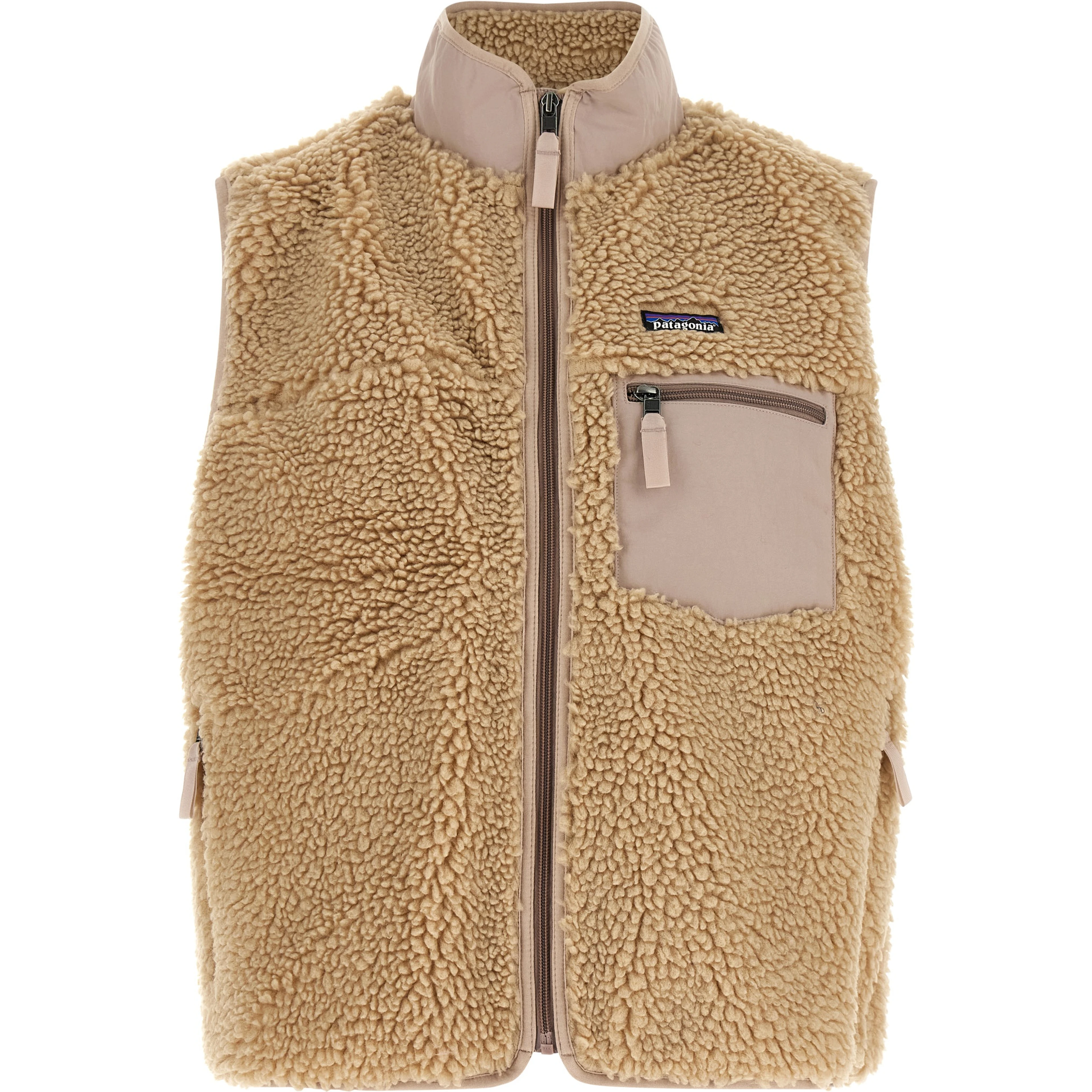 Beige Polyester Sleeveless Jacket