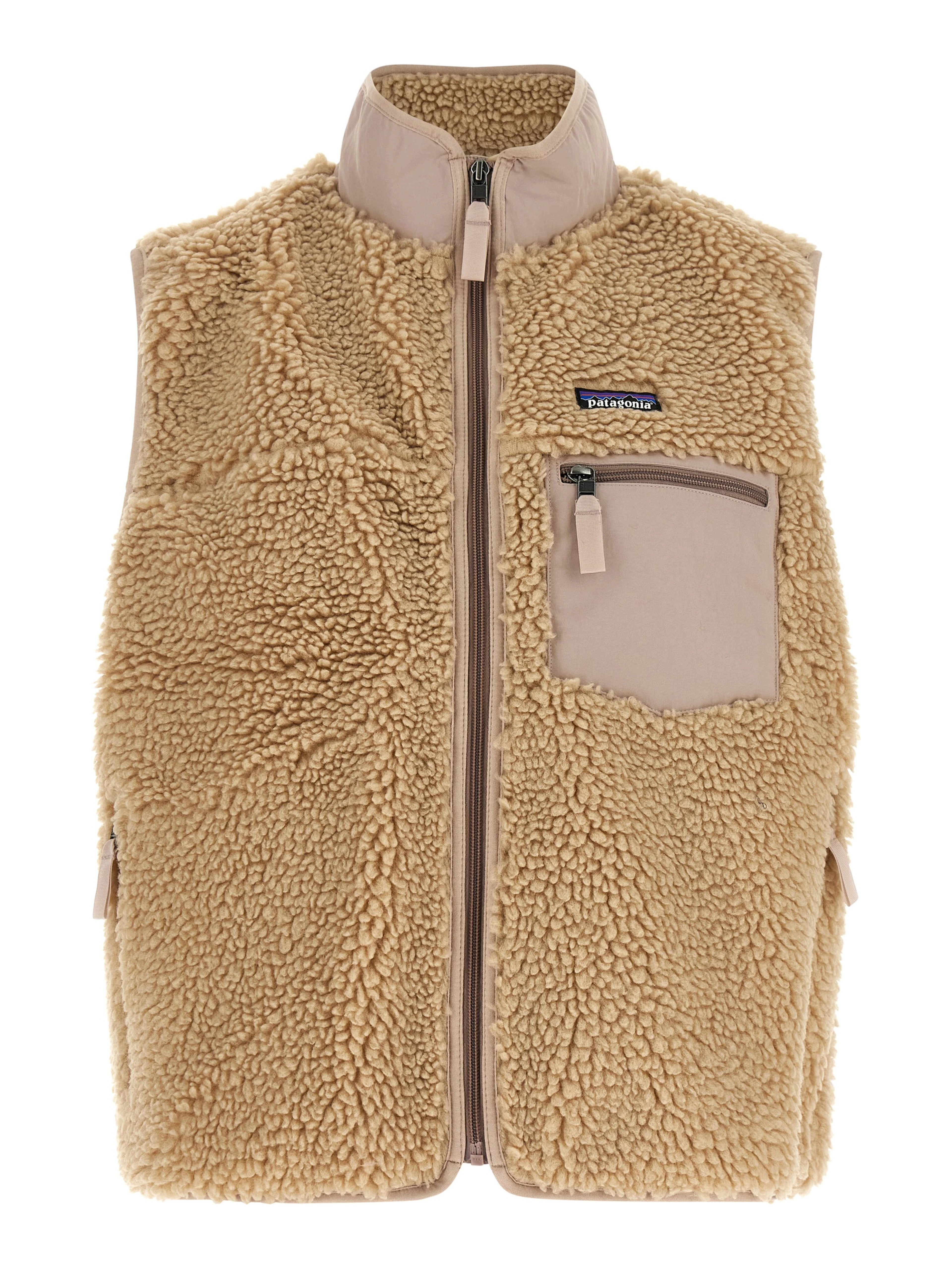 Beige Polyester Sleeveless Jacket