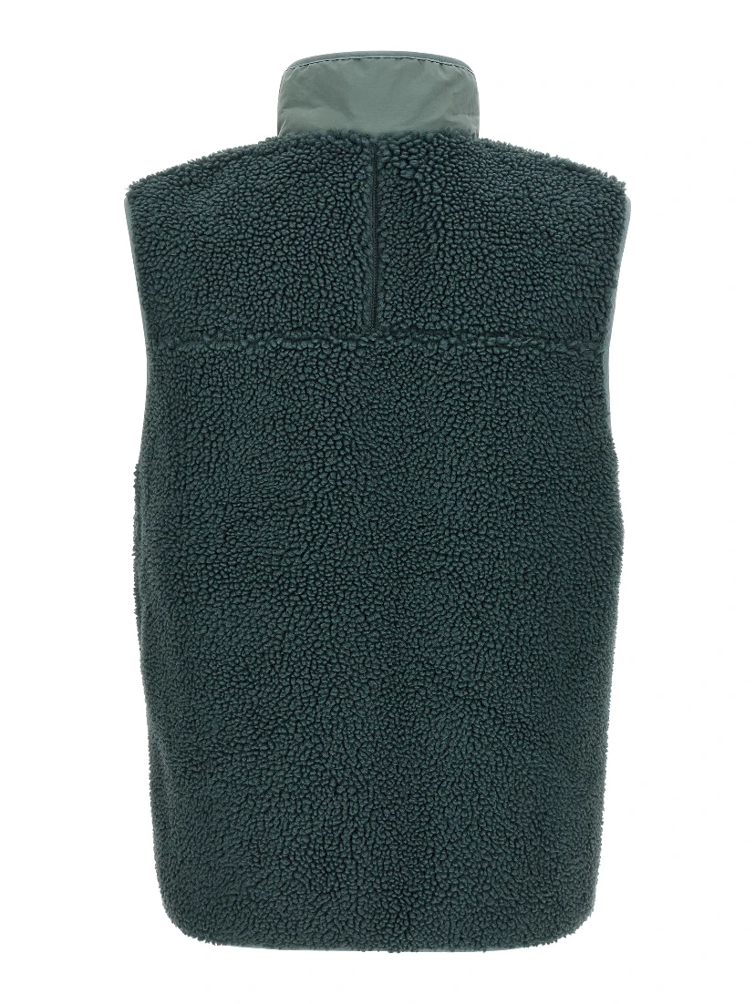 Blue Polyester Sleeveless Jacket