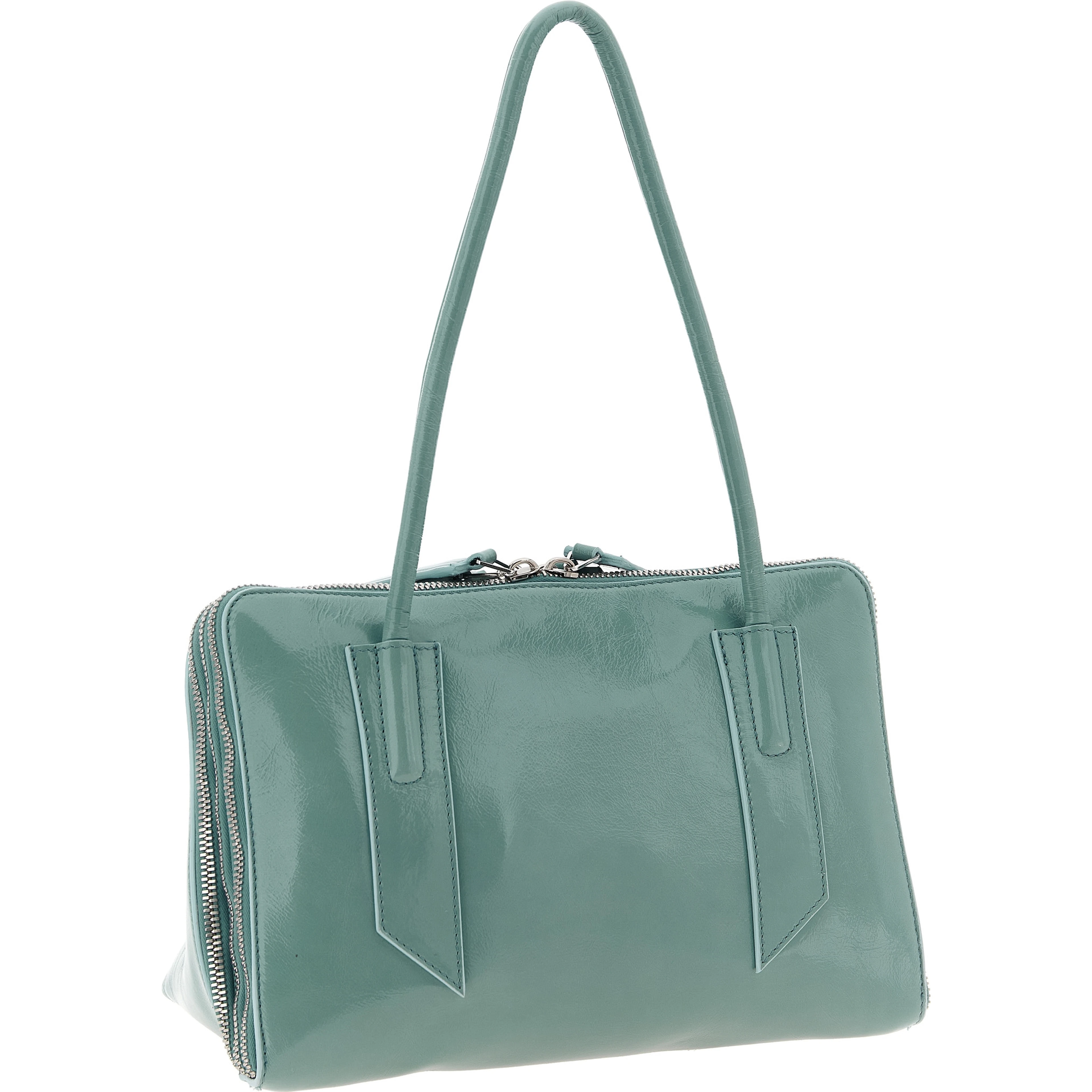 Blue Calfskin Shoulder Bag