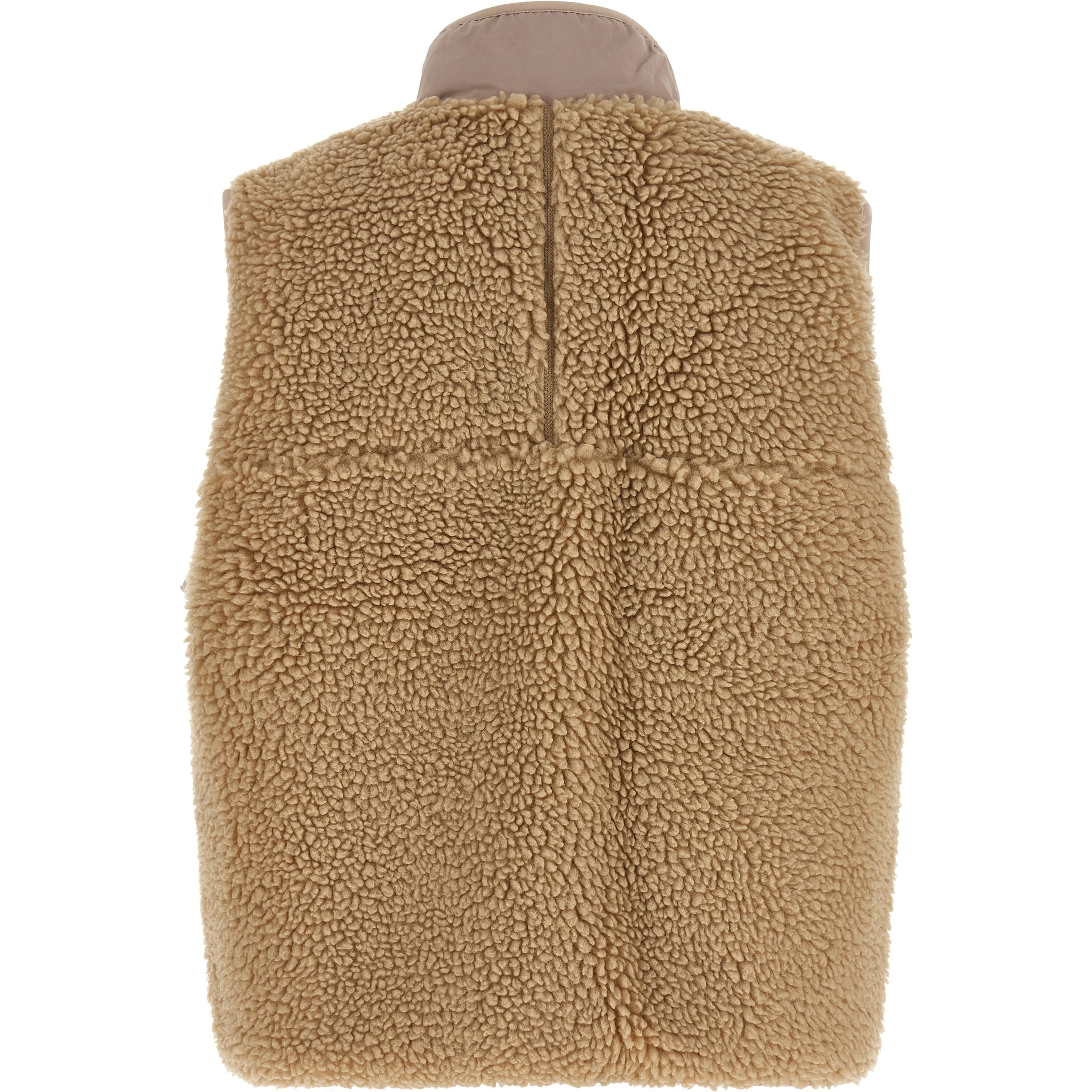 Beige Polyester Sleeveless Jacket