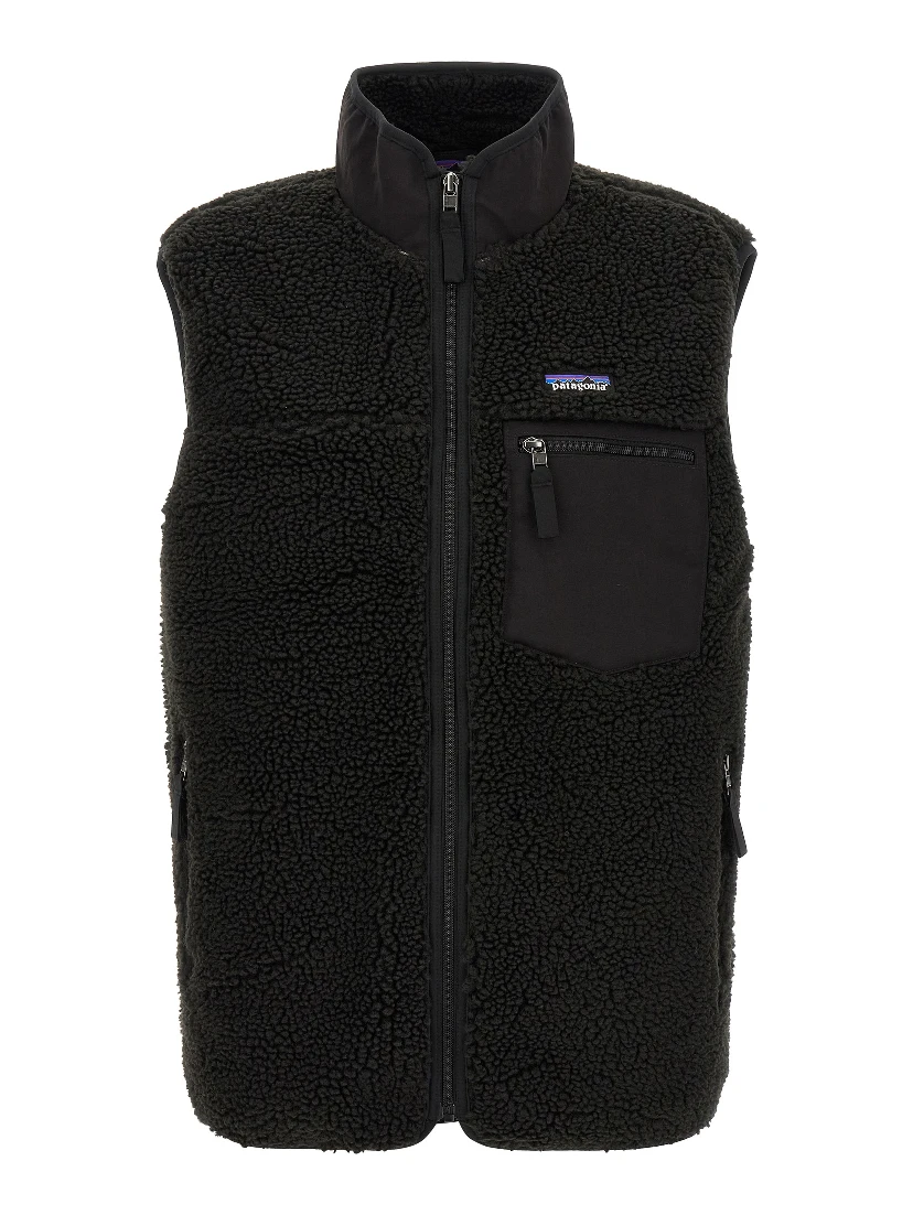 Black Polyester Sleeveless Jacket