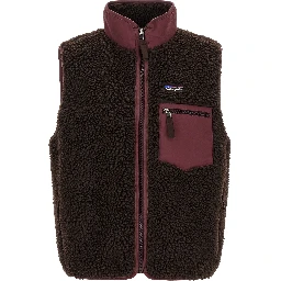 Brown Polyester Sleeveless Jacket