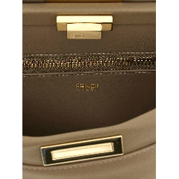 Gray Calfskin Shoulder Bag