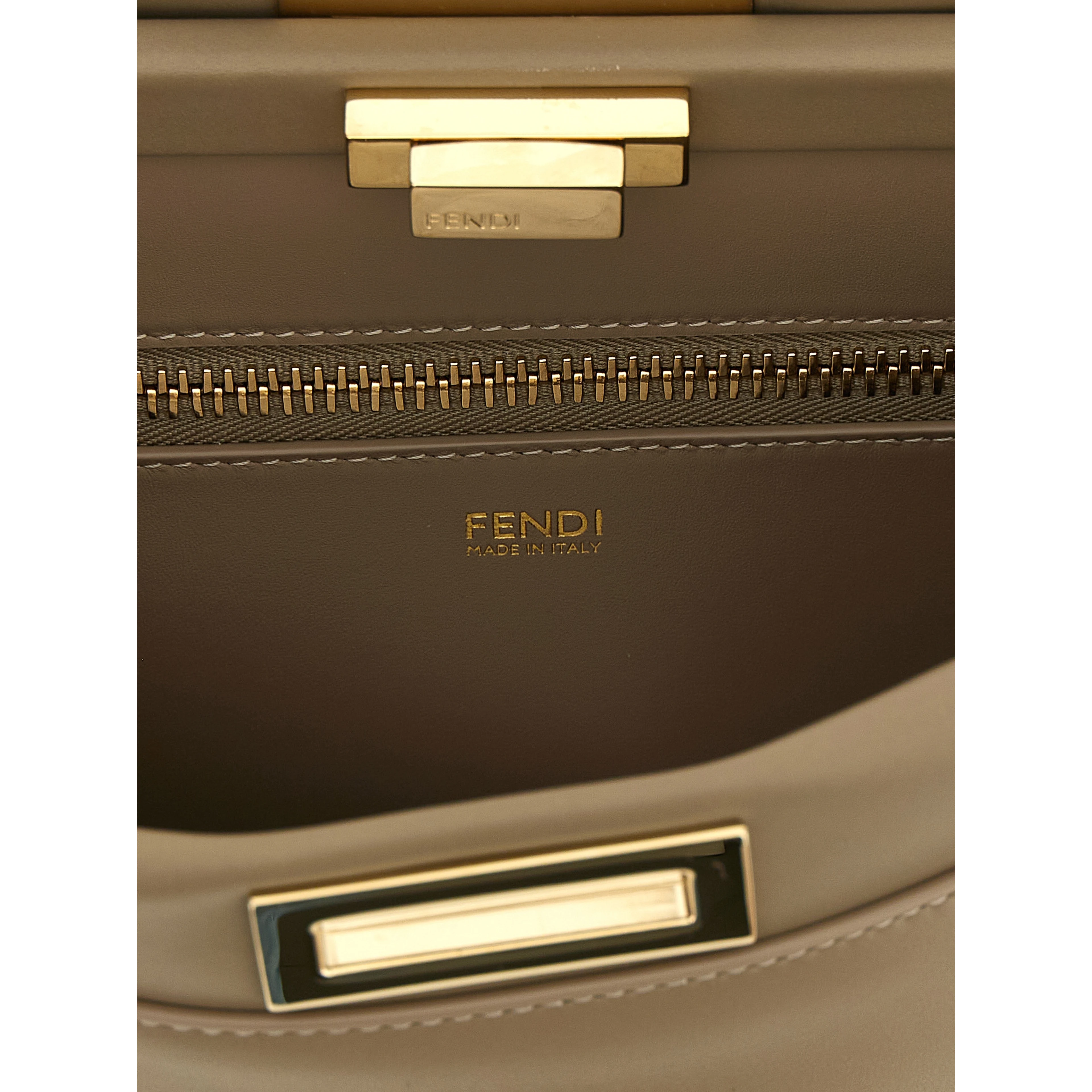 Gray Calfskin Shoulder Bag