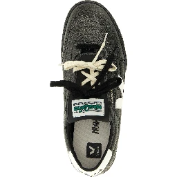 Black Calfskin Low Top Sneakers