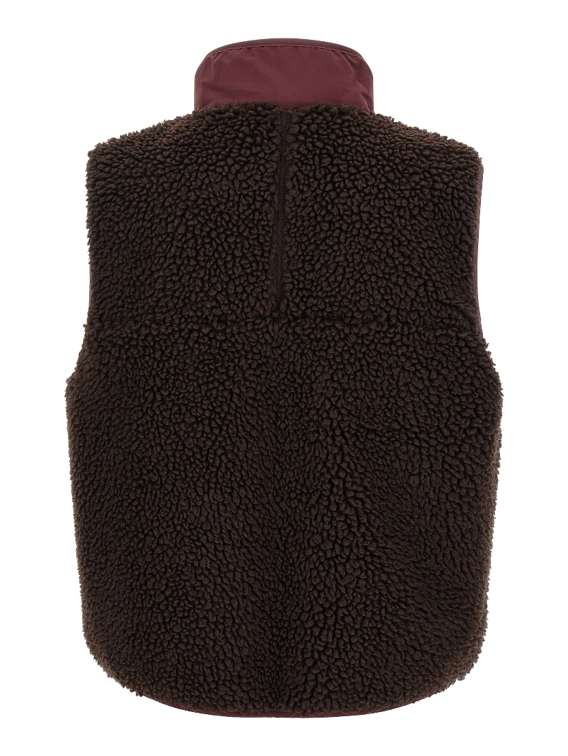 Brown Polyester Sleeveless Jacket