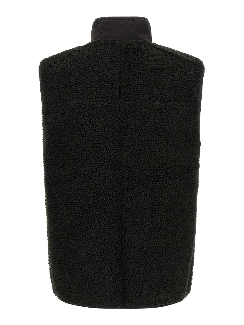 Black Polyester Sleeveless Jacket