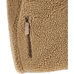 Beige Polyester Sleeveless Jacket
