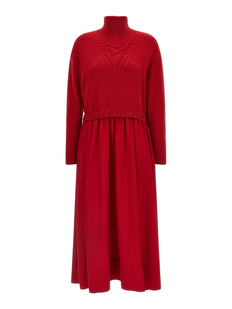 Red Wool Long Dress