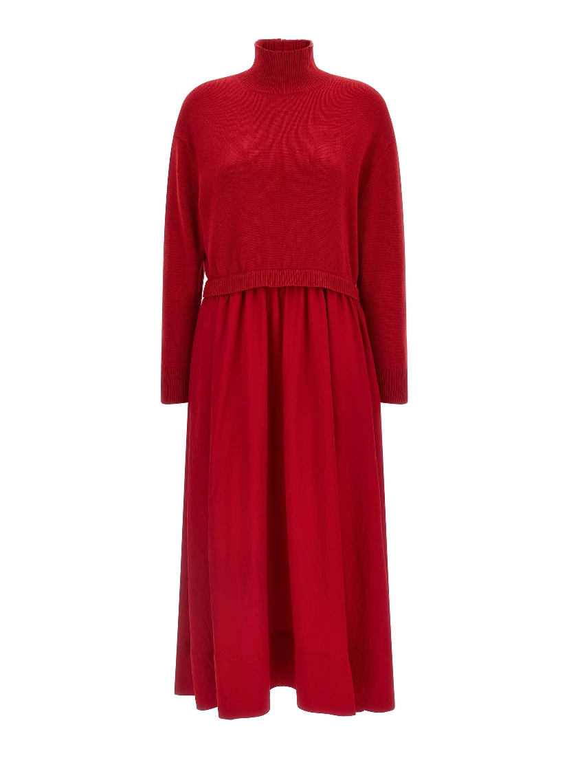 Red Wool Long Dress