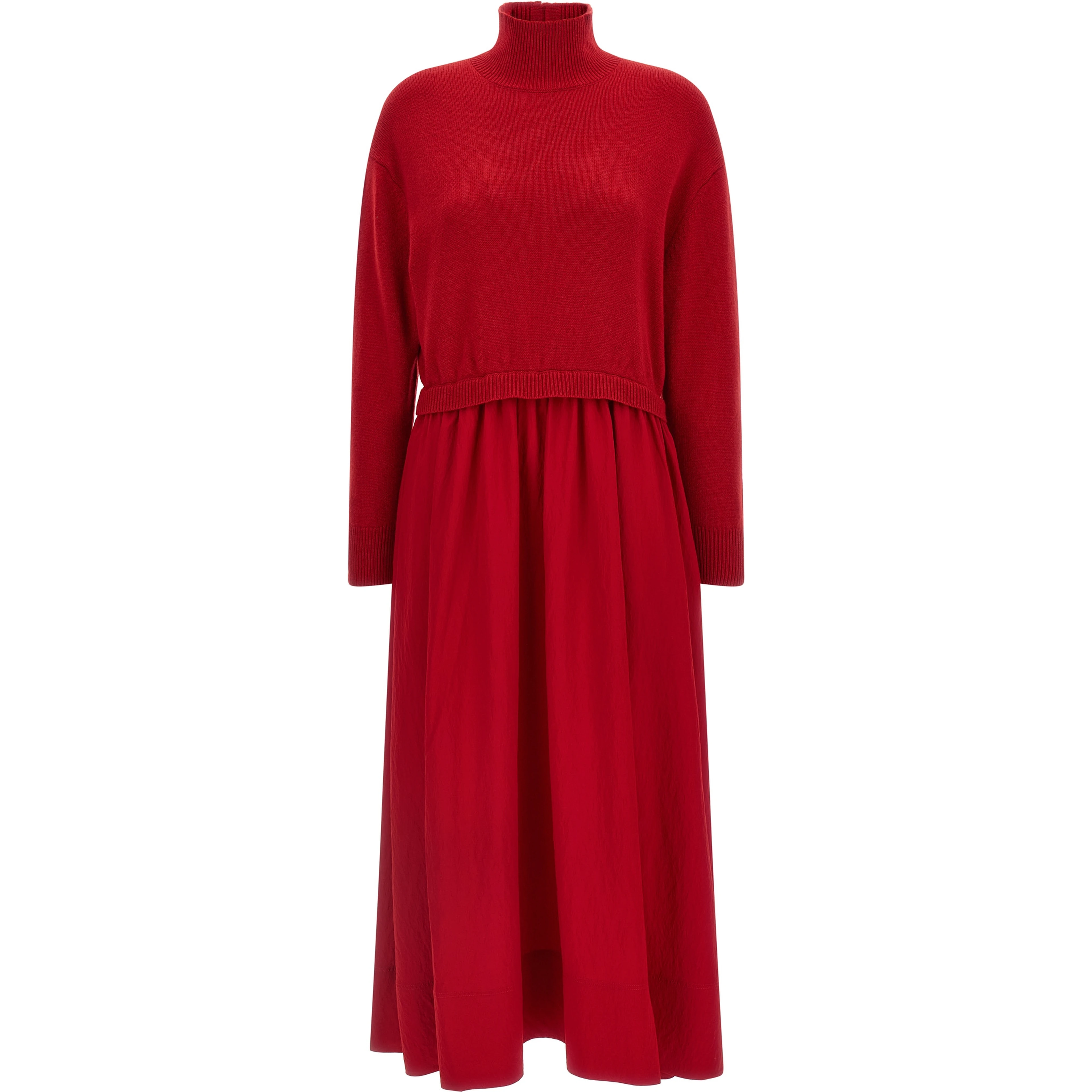 Red Wool Long Dress