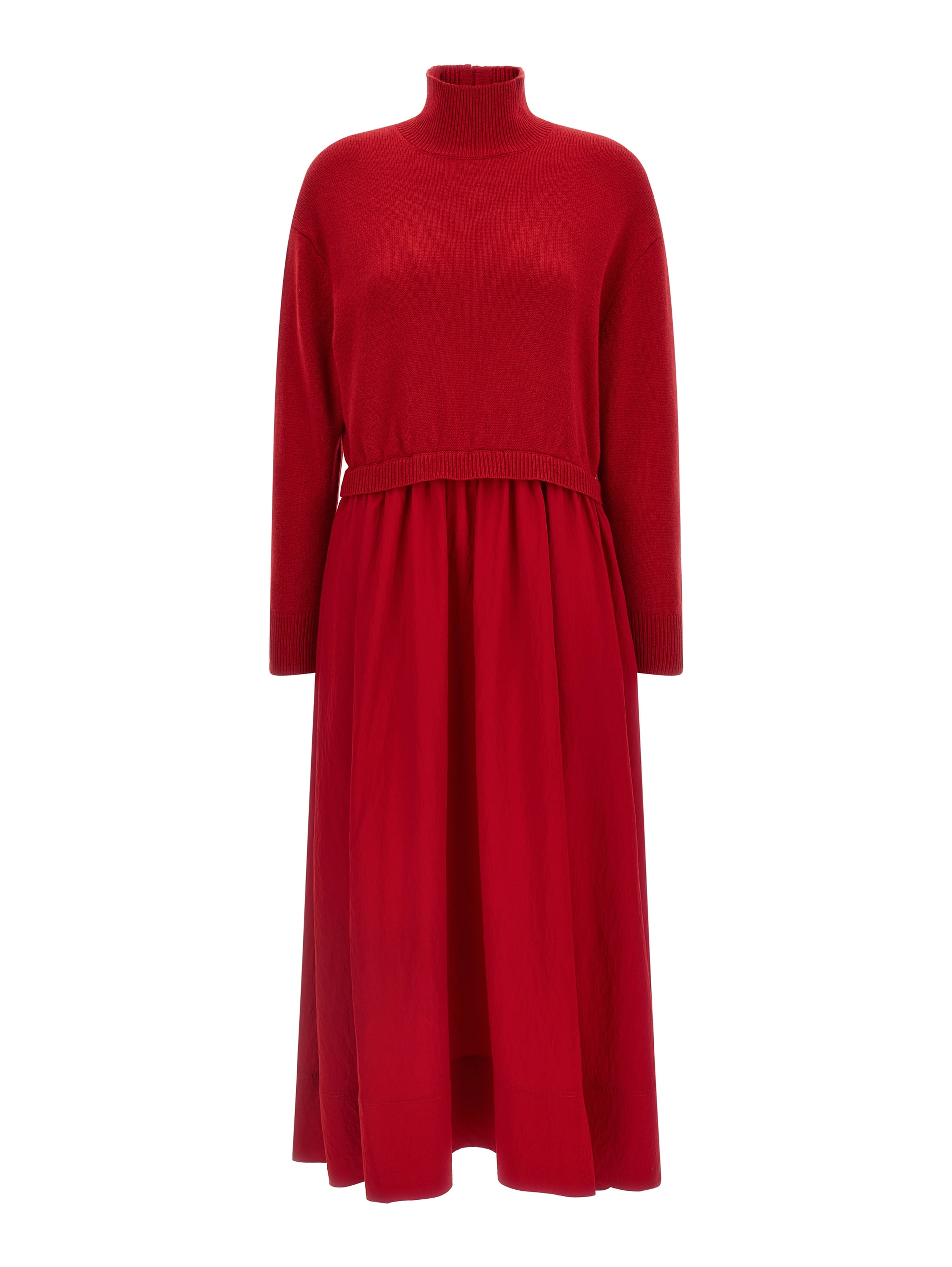 Red Wool Long Dress