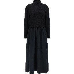 Black Wool Long Dress
