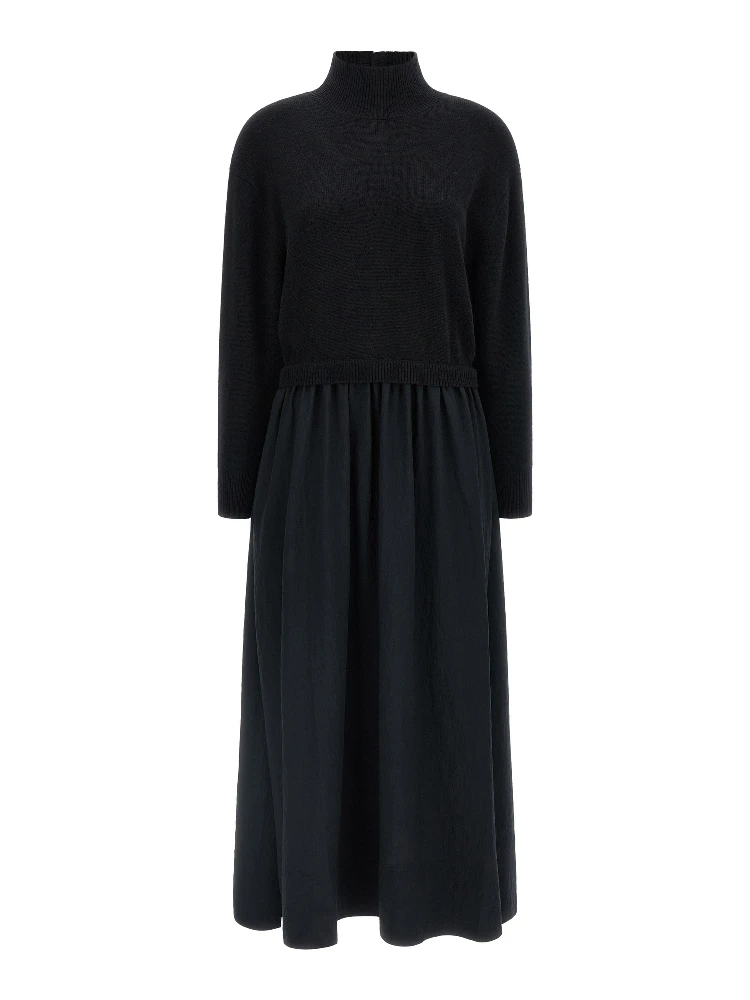 Black Wool Long Dress