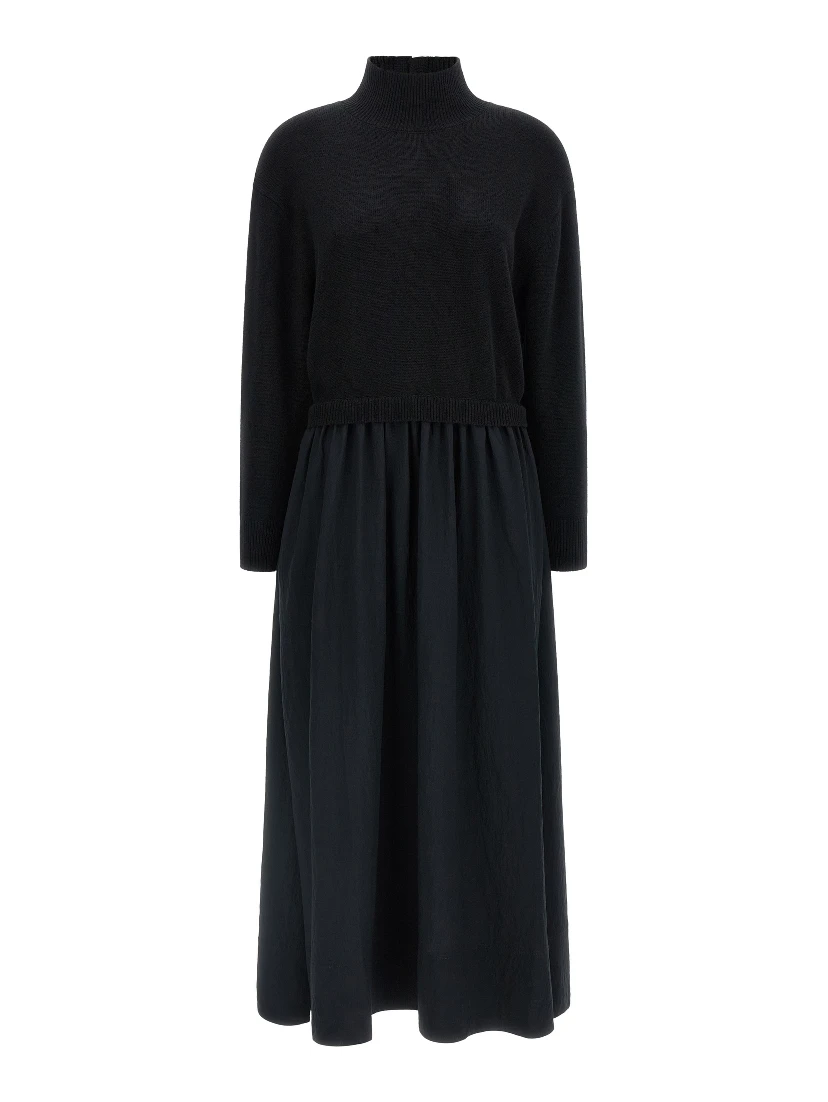 Black Wool Long Dress