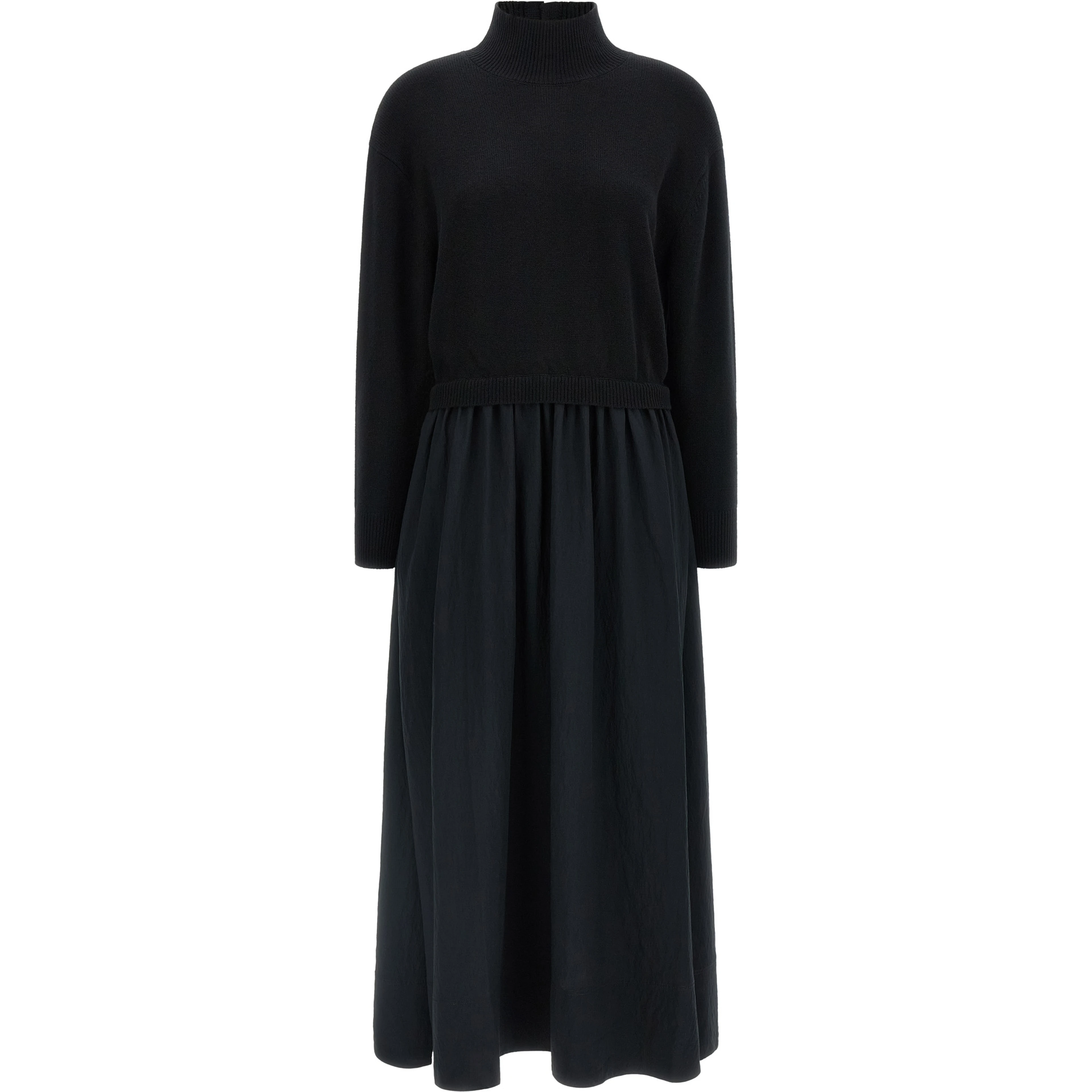 Black Wool Long Dress