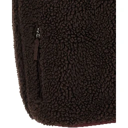 Brown Polyester Sleeveless Jacket