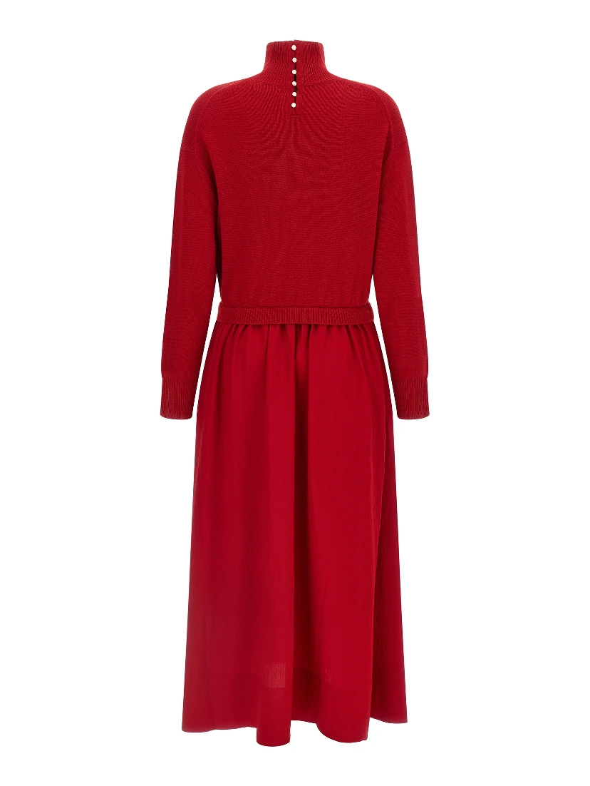 Red Wool Long Dress