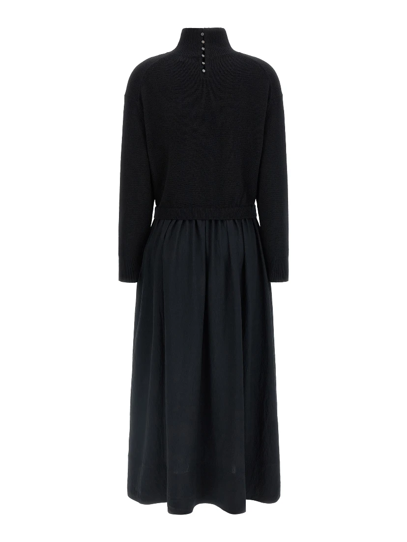 Black Wool Long Dress