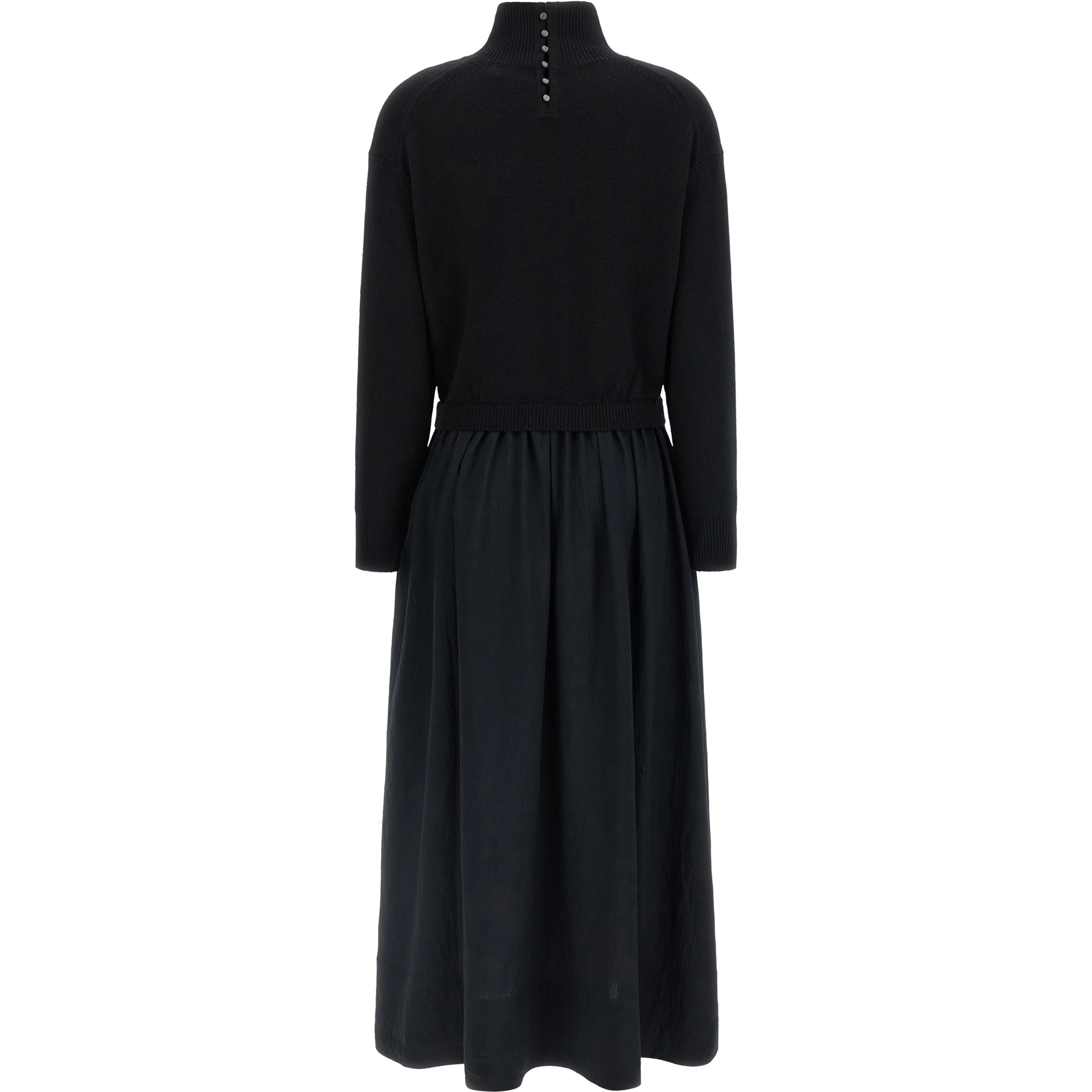 Black Wool Long Dress